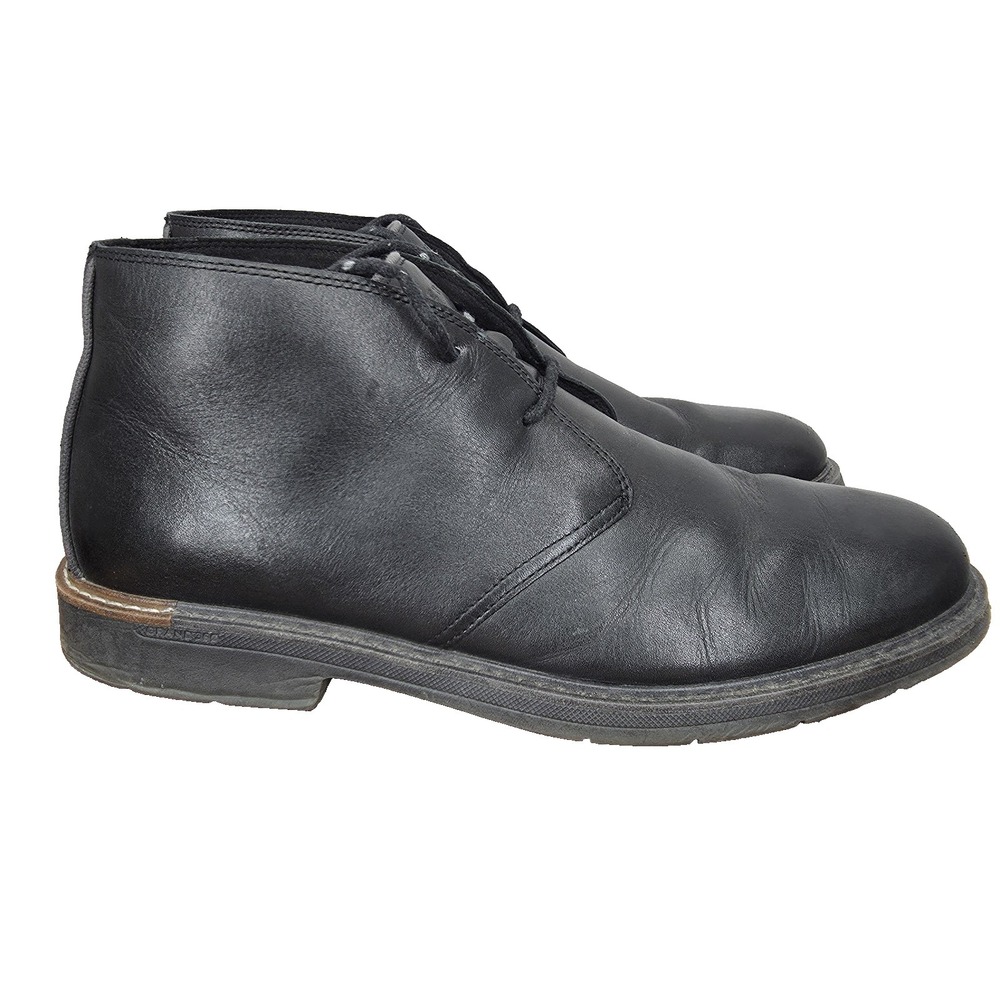 Cole Haan Chukka Boots Mens 11.5 GrandSeries Go To Black Leather Lace Up C36530